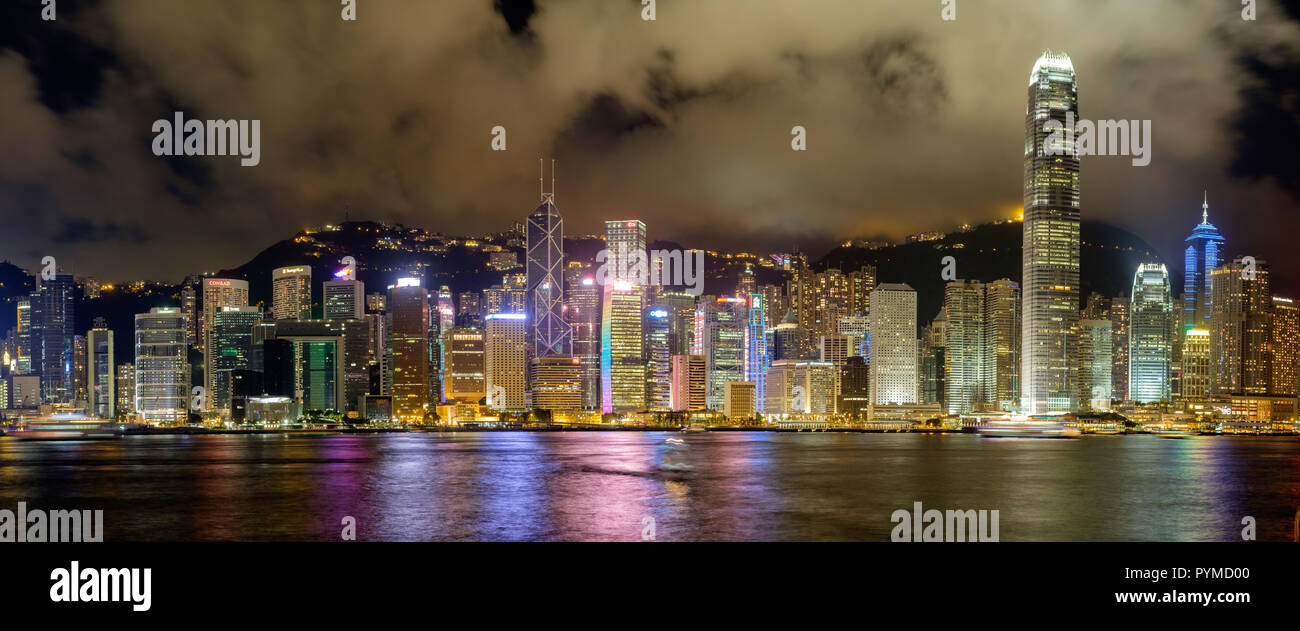 Hong Kong skyline at night from Kowloon Stock Photo - Alamy