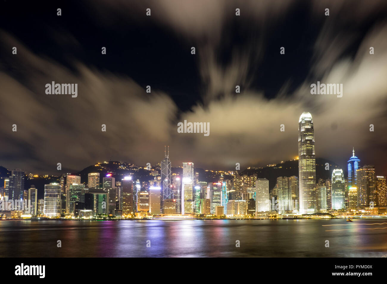 Hong Kong skyline at night from Kowloon Stock Photo - Alamy