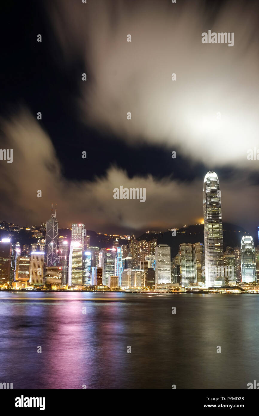 Hong Kong skyline at night from Kowloon Stock Photo - Alamy
