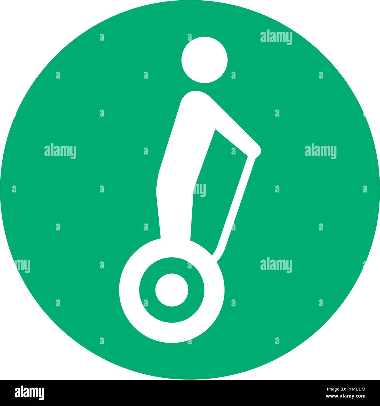 self balancing scooter pictogram icon vector illustration round Stock Vector