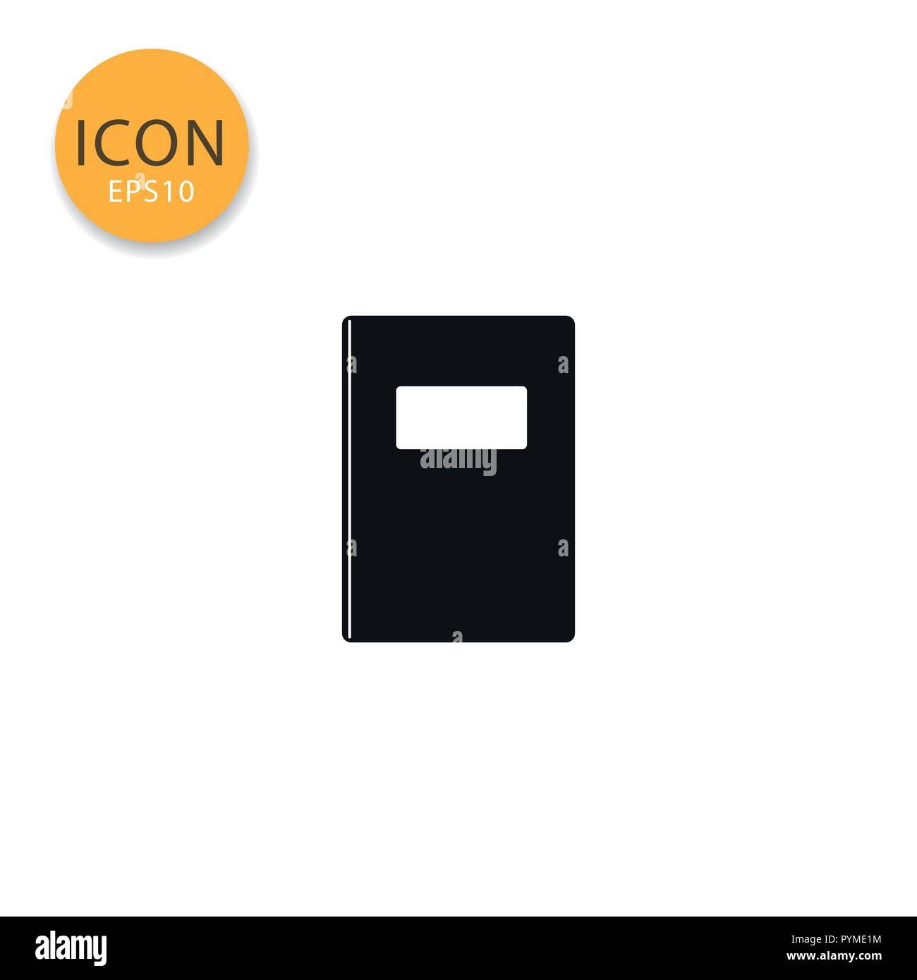 Book icon flat style in black color vector illustration on white ...