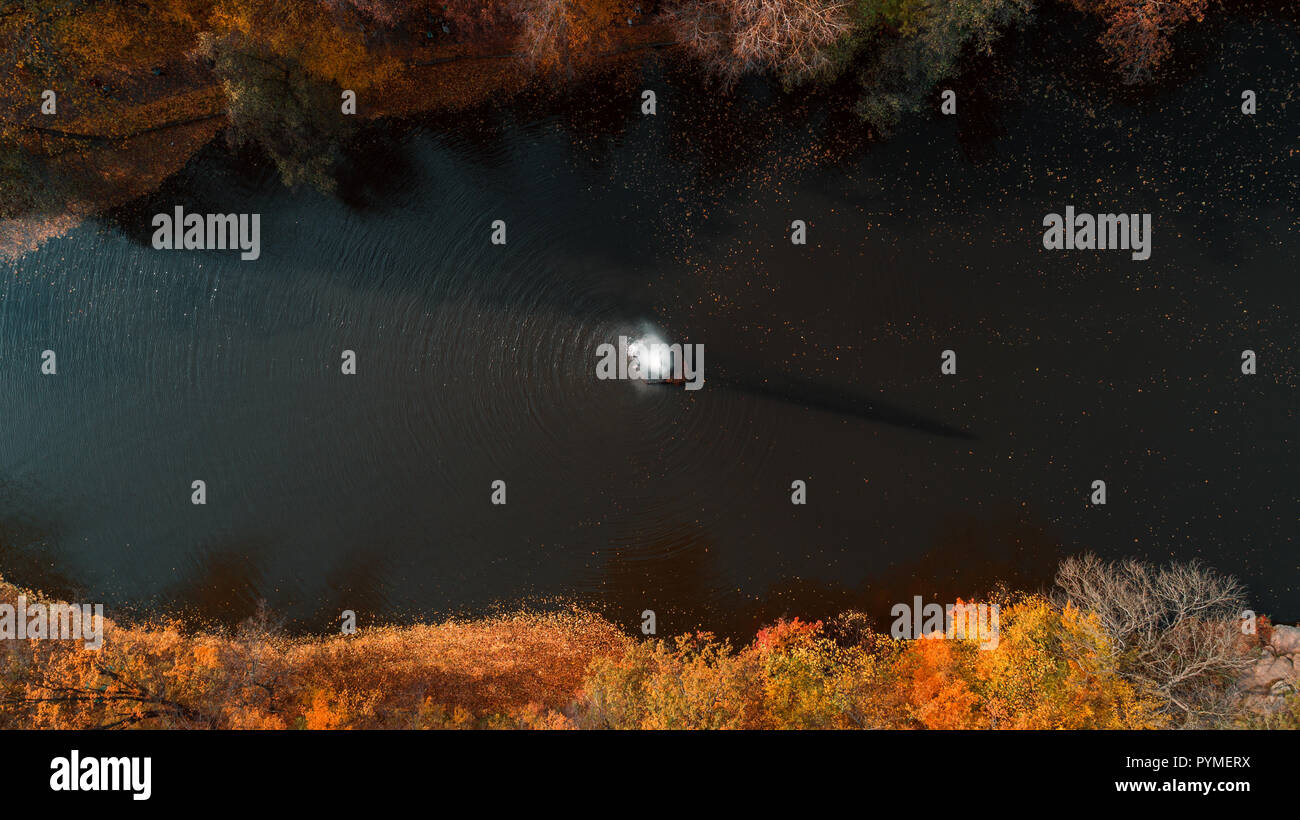 Aerial view autumn landscape park Stock Photo - Alamy