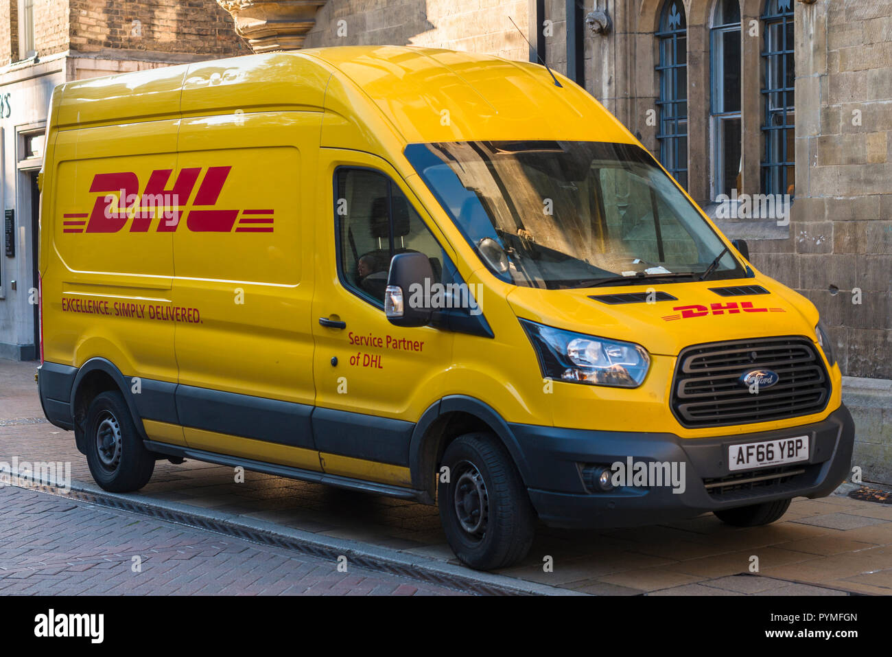 DHL express delivery van on parked the street. UK Stock Photo - Alamy