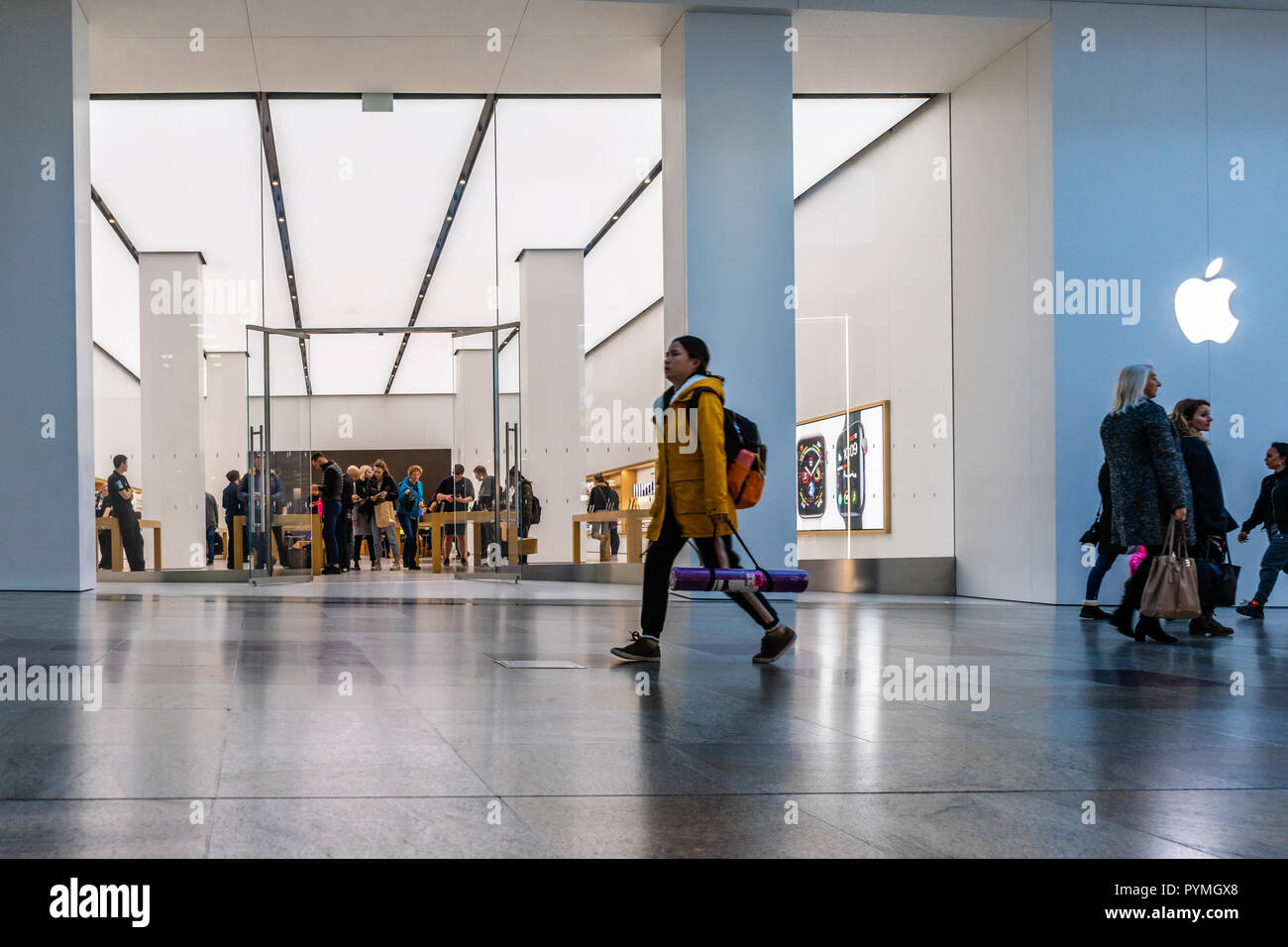 An Apple Store inside WestQuay Shopping Centre in Southampton, England, UK, Europe Stock Photo