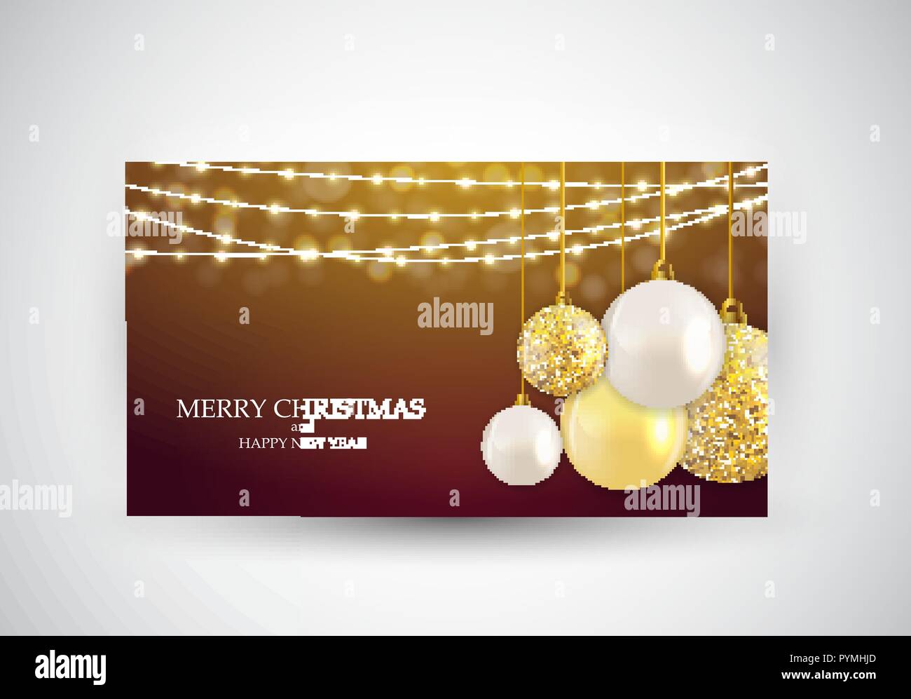 Merry Christmas Card Template Vector Illustration Stock Vector Image ...