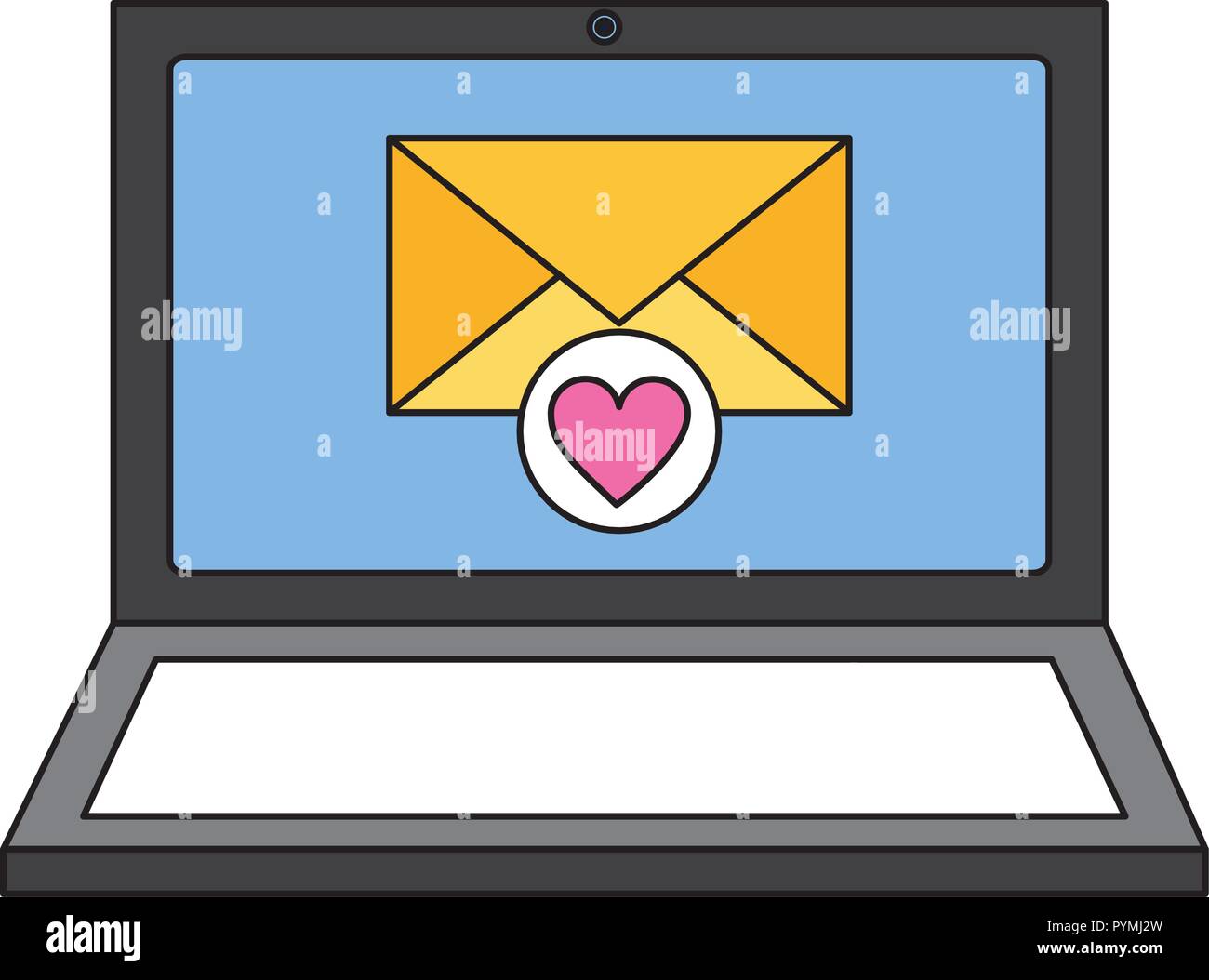 laptop computer email love social media Stock Vector Image & Art - Alamy