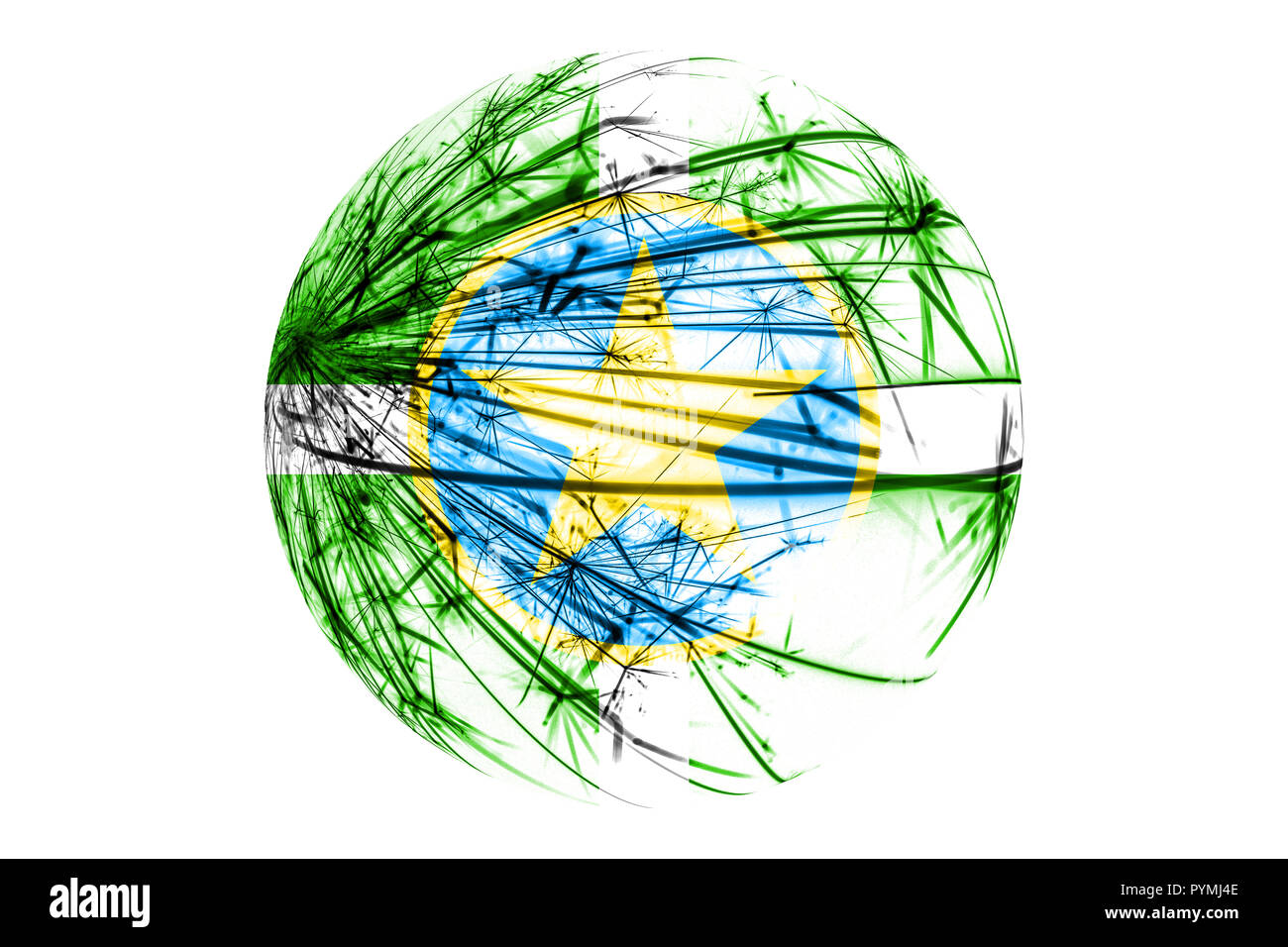 Abstract Jackson, Mississippi sparkling flag. American Christmas ball