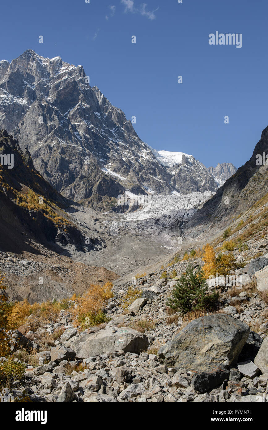 Caucasus mountain autumn landscape from the Svaneti region in Georgia Stock Photo