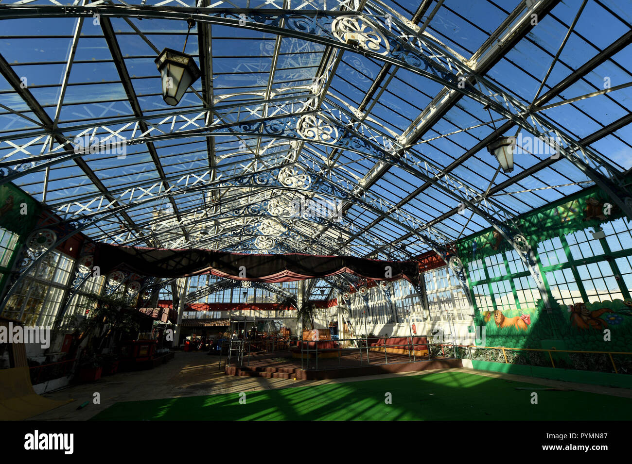 Interior view of the UK's last surviving seaside Victorian cast iron