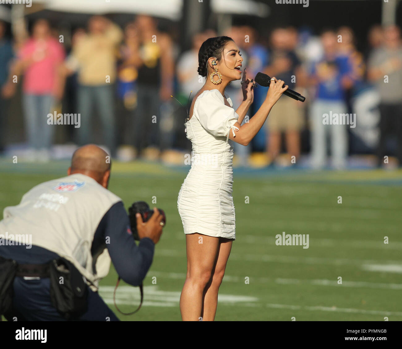 Celebrities at the Los Angeles Rams game. The Los Angeles Rams defeated the  Minnesota Vikings by the final score of 38-31 at the Los Angeles Memorial  Coliseum in Los Angeles CA. Featuring: