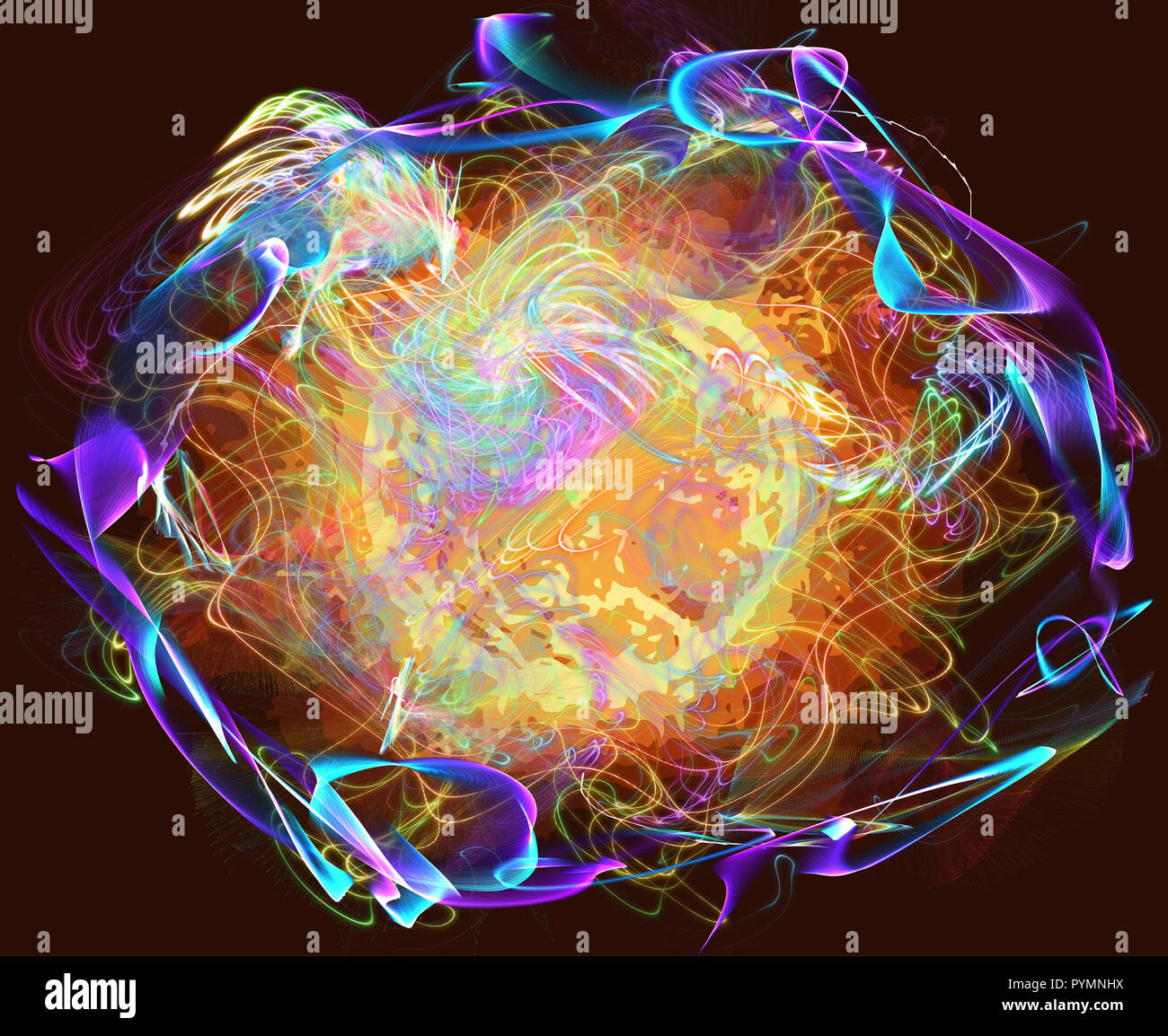 A fireball or abstract nuclear explosion as a light background Stock Photo