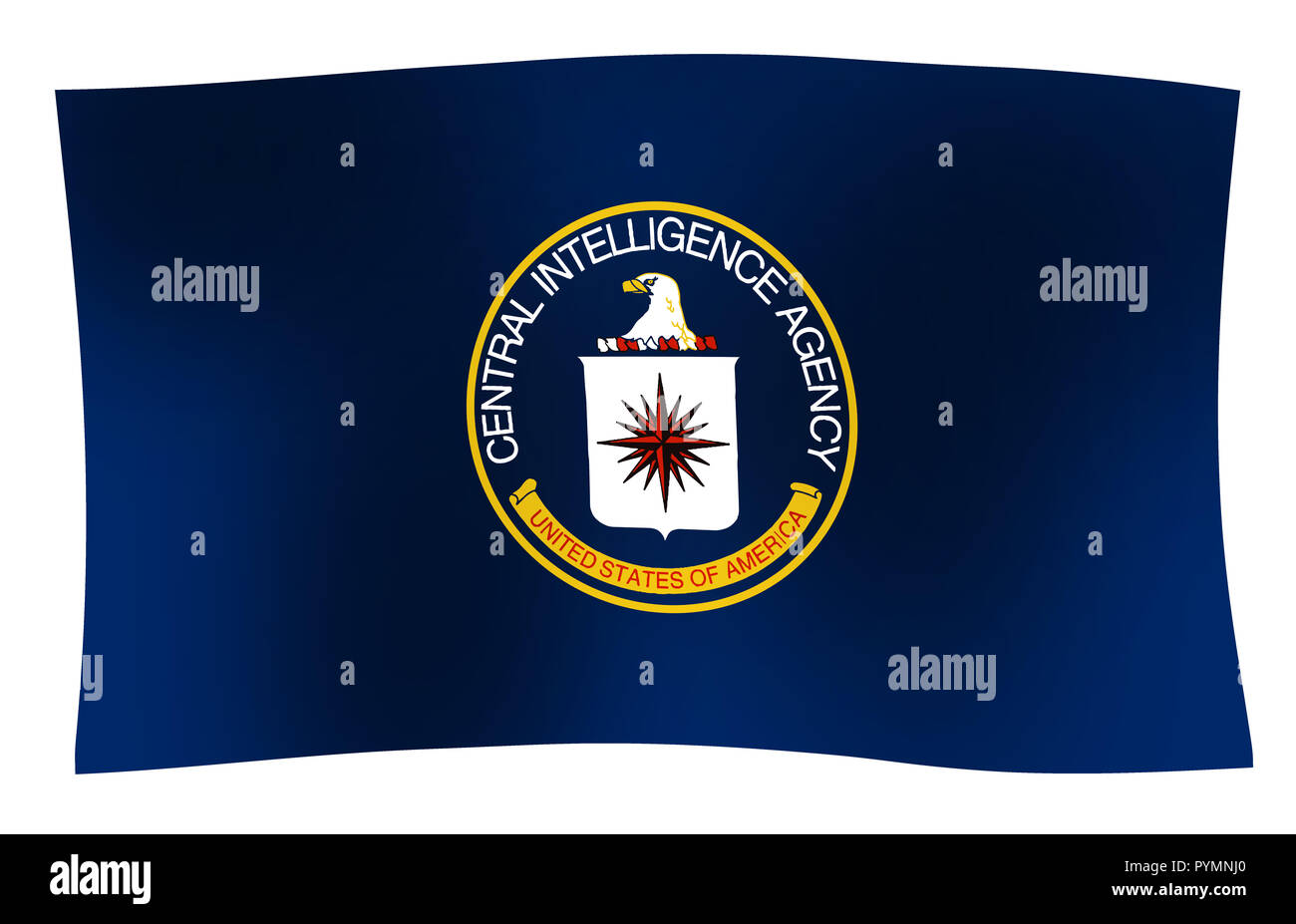 Flag of The Central Intelligence Agency of the United States of America with wave Stock Photo