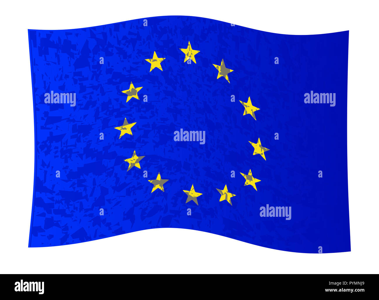 Flag of the European Union with blue background and yellow stars with