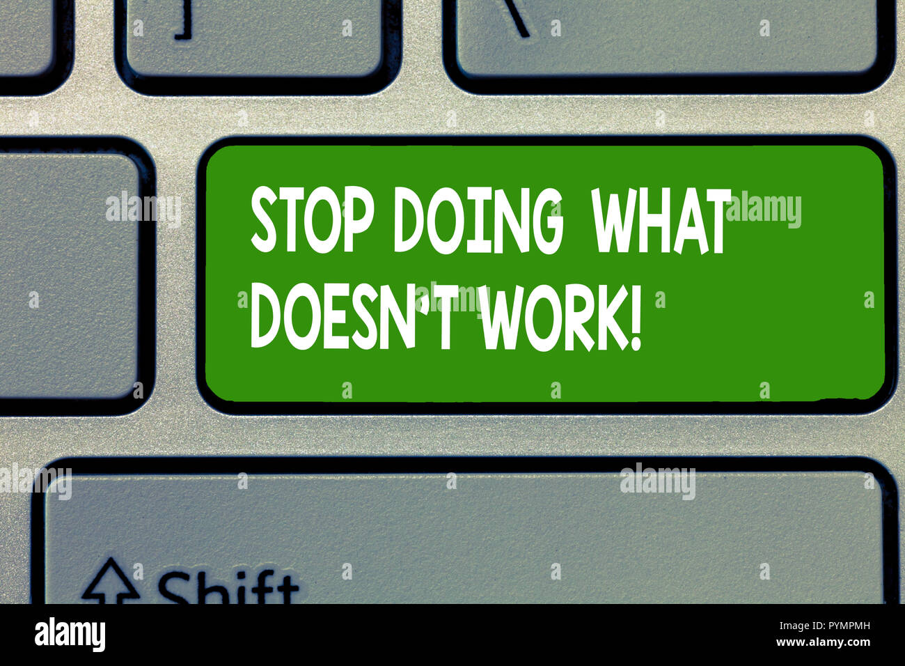 Text sign showing Stop Doing What Doesn t not Work. Conceptual photo busy does not always mean being Productive. Stock Photo