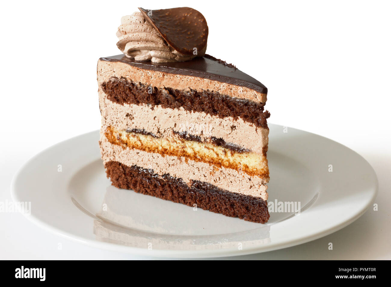 Layered chocolate cake Stock Photo