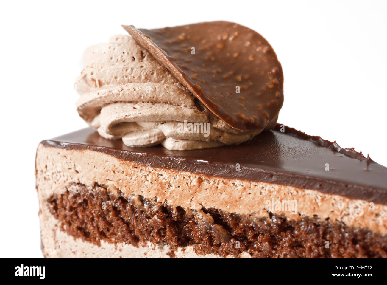 Layered chocolate cake Stock Photo