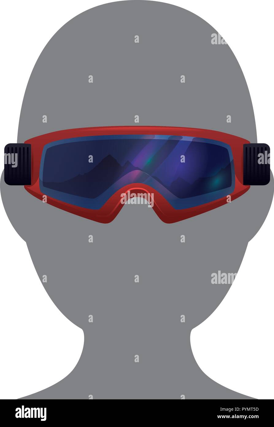 head with snowboard goggles vector illustration design Stock Vector