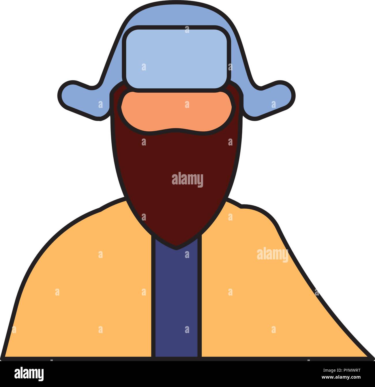 Man with beard wearing hat Stock Vector Images - Alamy