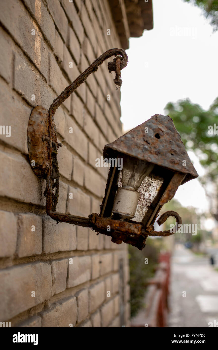 Verrostete , alte Lampe Stock Photo