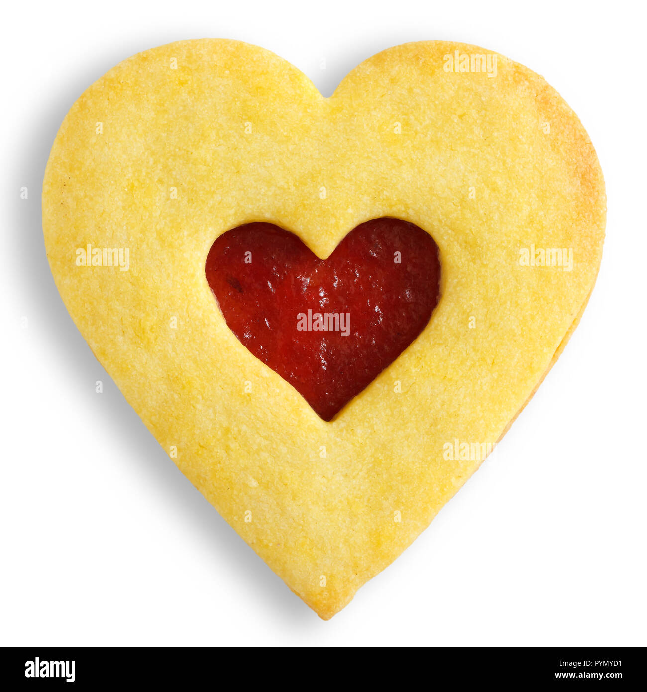 Heart shaped rich butter biscuits with jam center Stock Photo Alamy