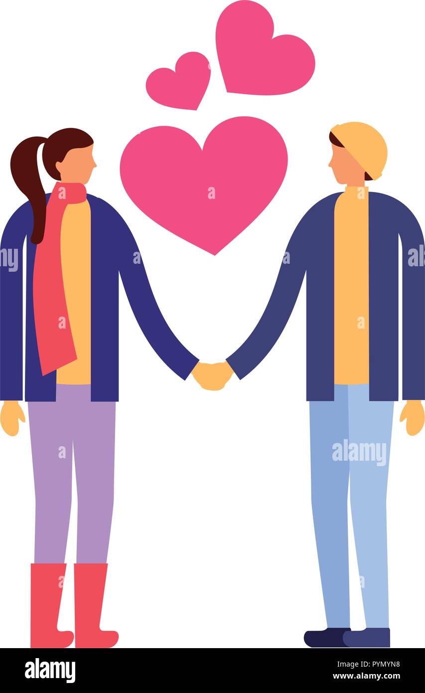 couple holding hands romantic love Stock Vector Image & Art - Alamy