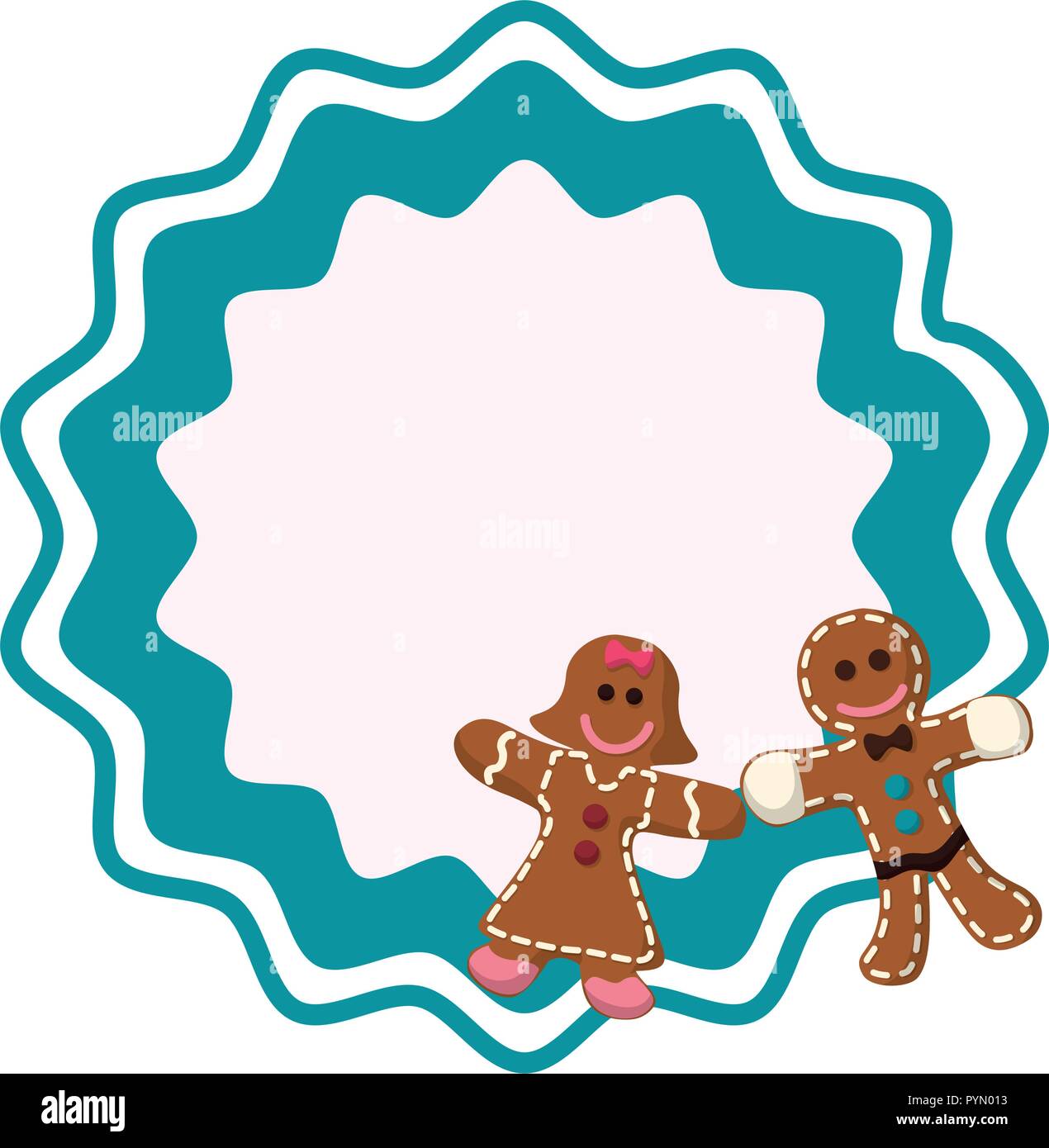 sweet couple ginger cookies vector illustration design Stock Vector