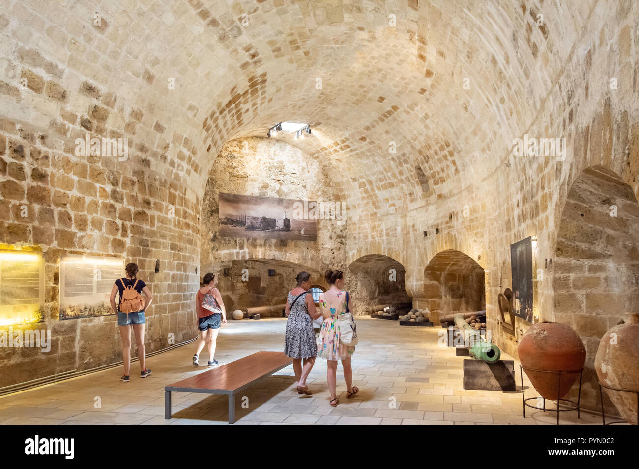 Interior rooms of Koules Fortress (Castello a Mare), Heraklion harbour, Heraklion (Irakleio), Irakleio Region, Crete (Kriti), Greece Stock Photo