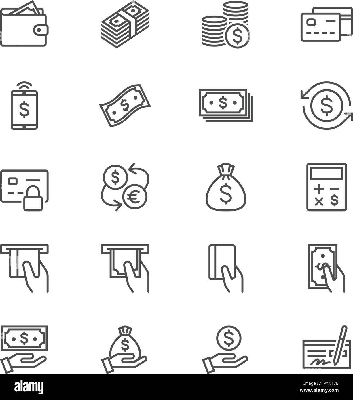 Money thin icon set Stock Vector Image & Art - Alamy