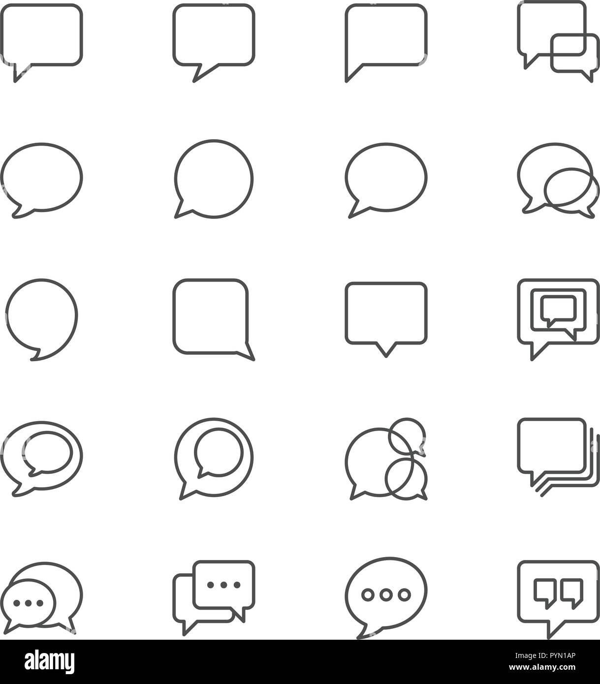 Speech bubble thin icon set Stock Vector Image & Art - Alamy