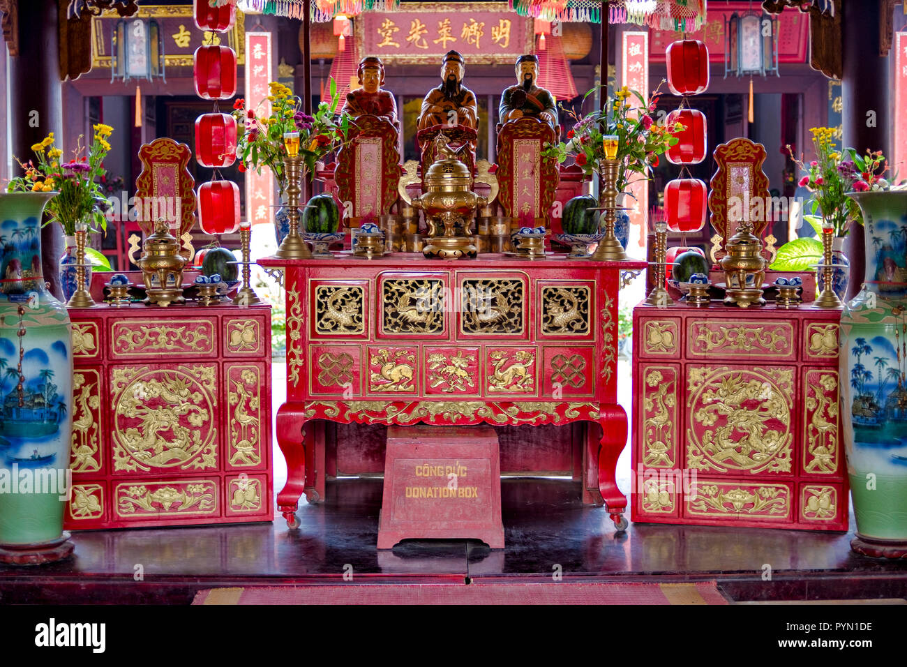 Shrine in the Quan Cong Temple, Hoi An Vietnam Stock Photo