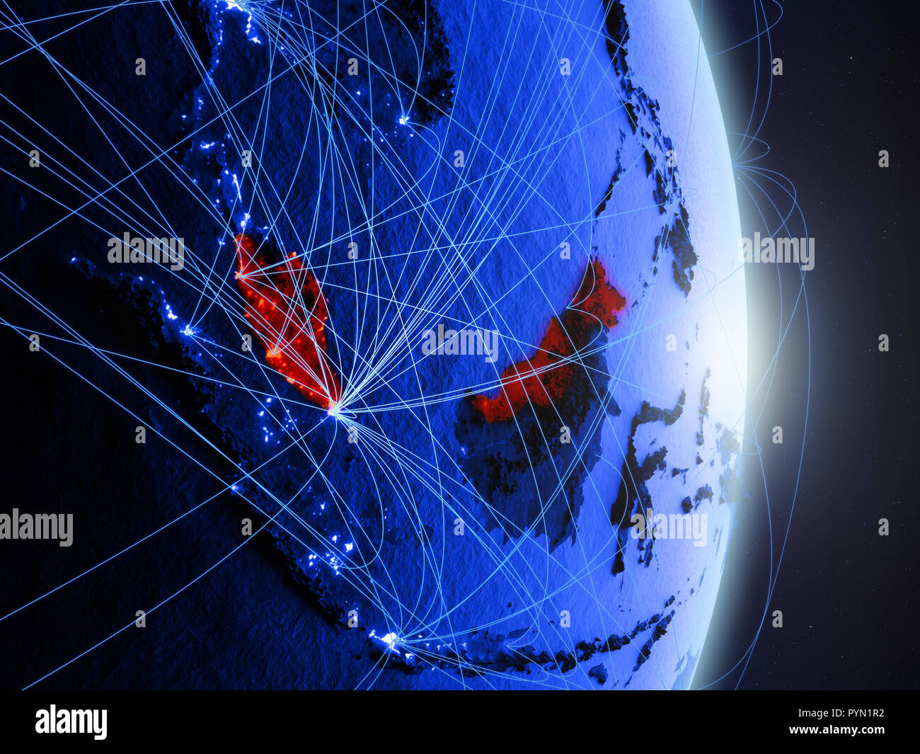 Malaysia On Blue Digital Planet Earth With Network Concept Of Connectivity Travel And Communication 3d Illustration Elements Of This Image Furnish Stock Photo Alamy
