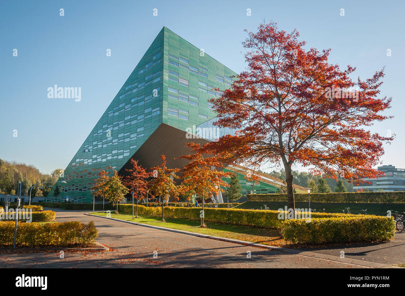 groningen, NETHERLANDS - October 14, 2018: image of Linnaeusborg life sciences faculty building on Zernike complex of Groningen University Stock Photo