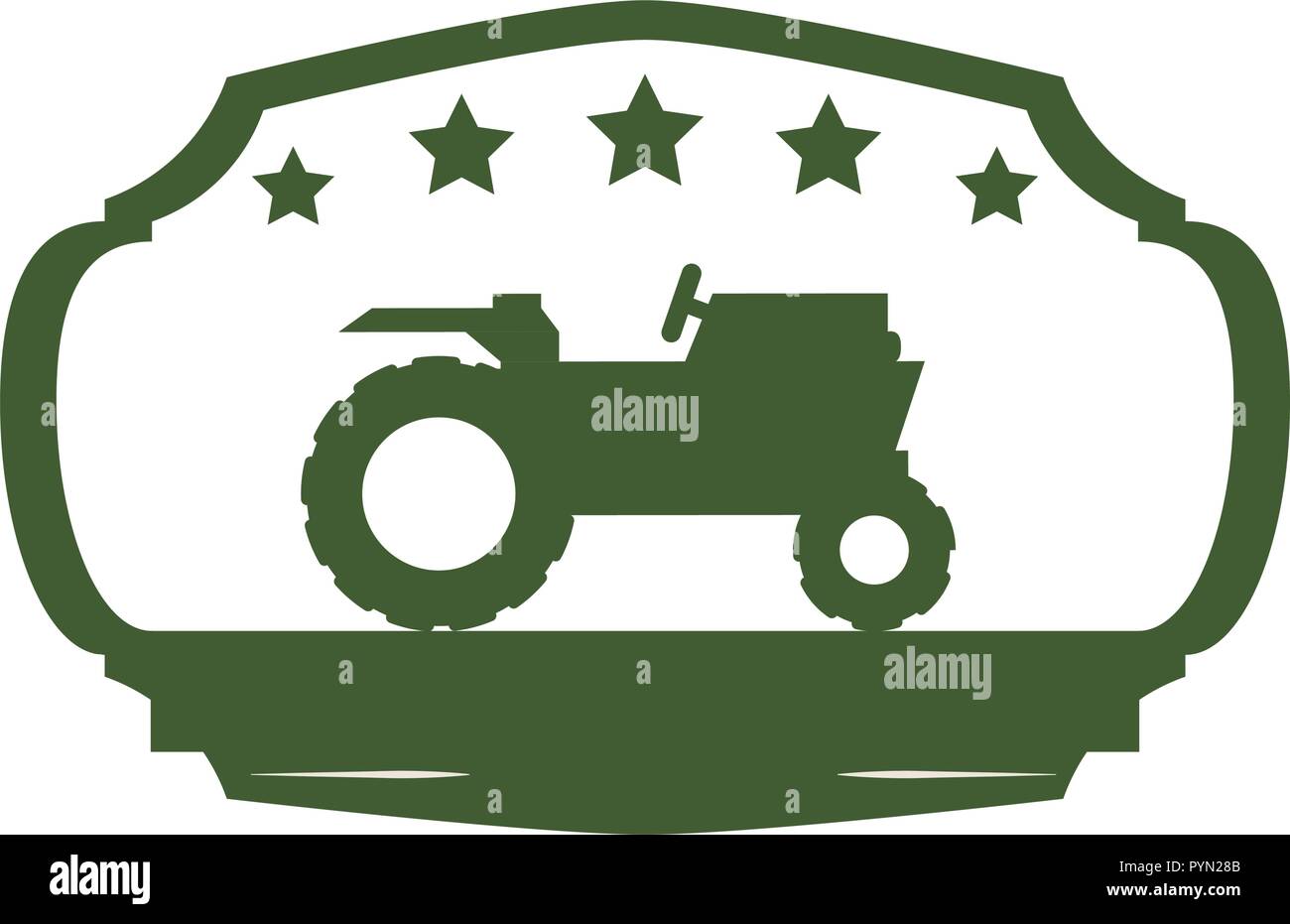 tractor silhouette in seal stamp vector illustration design Stock Vector