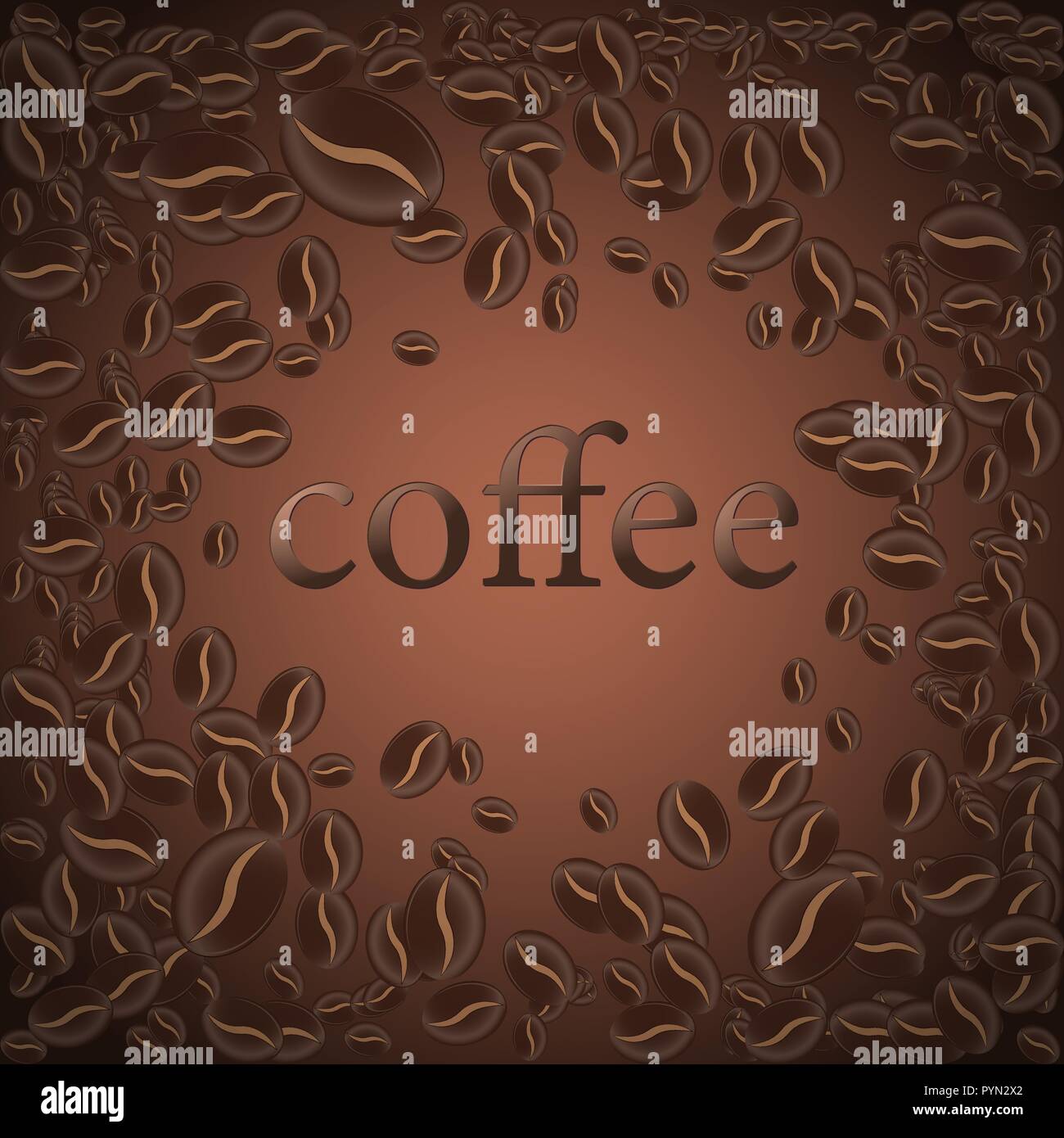 Roasted coffee bean, vector illustration background for the design of ...