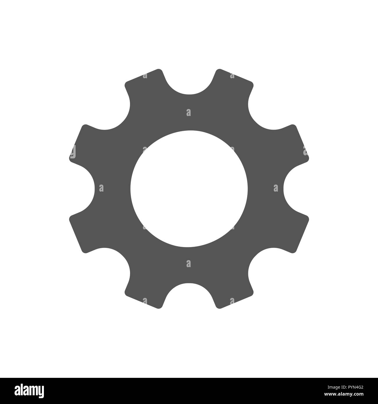 Gear Icon vector. Simple flat symbol. Perfect Black pictogram illustration on white background. Stock Vector