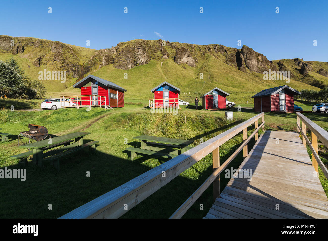Kirkjubaejarklaustur Iceland August 2018 Red Timber Cottages