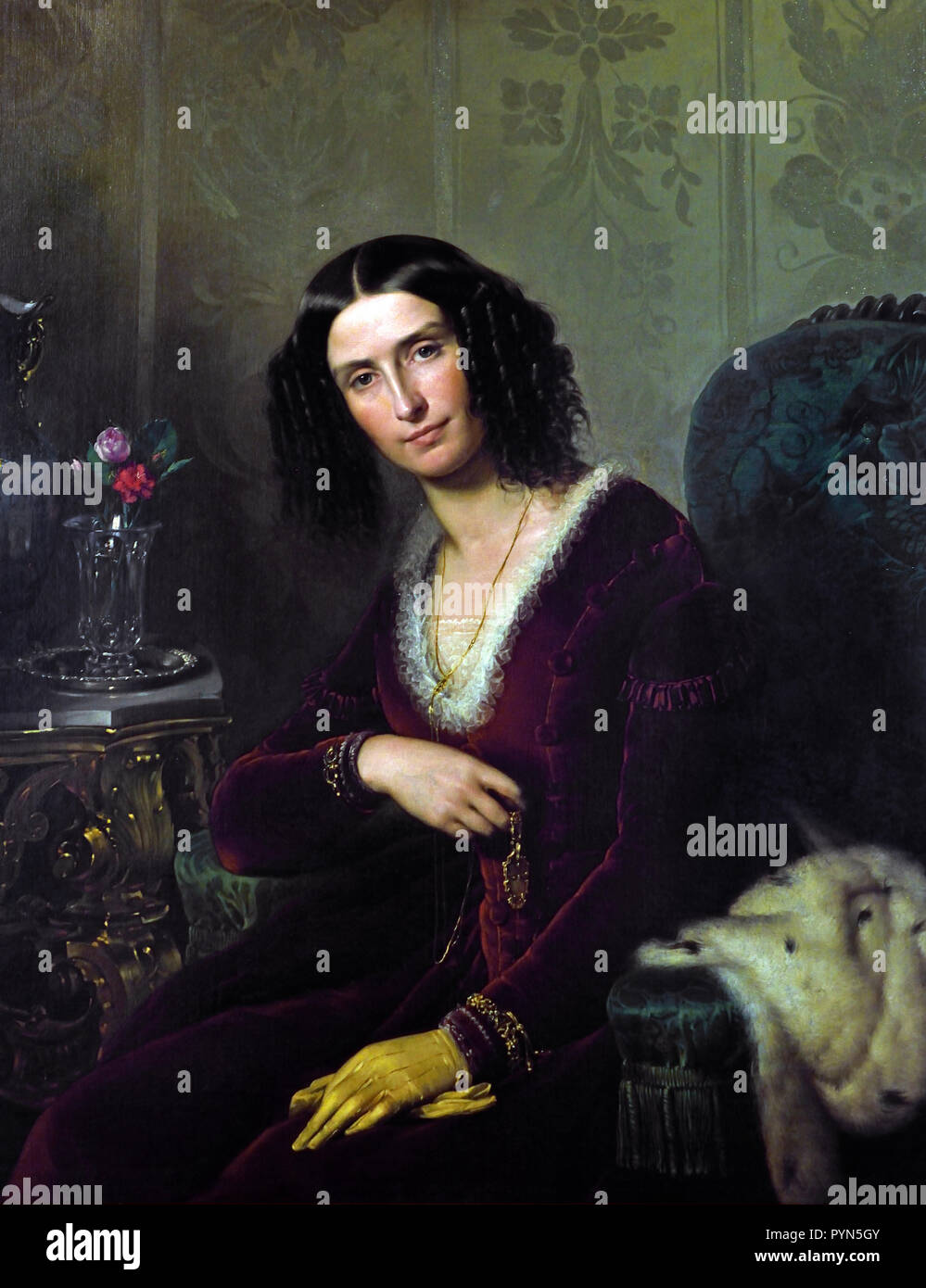 Eliseo Sala (1813-1879) Portrait of a Lady (Portrait of the Marquise Luisa d'Azeglio Blondel Maumery) 1844 Italy, Italian. Stock Photo