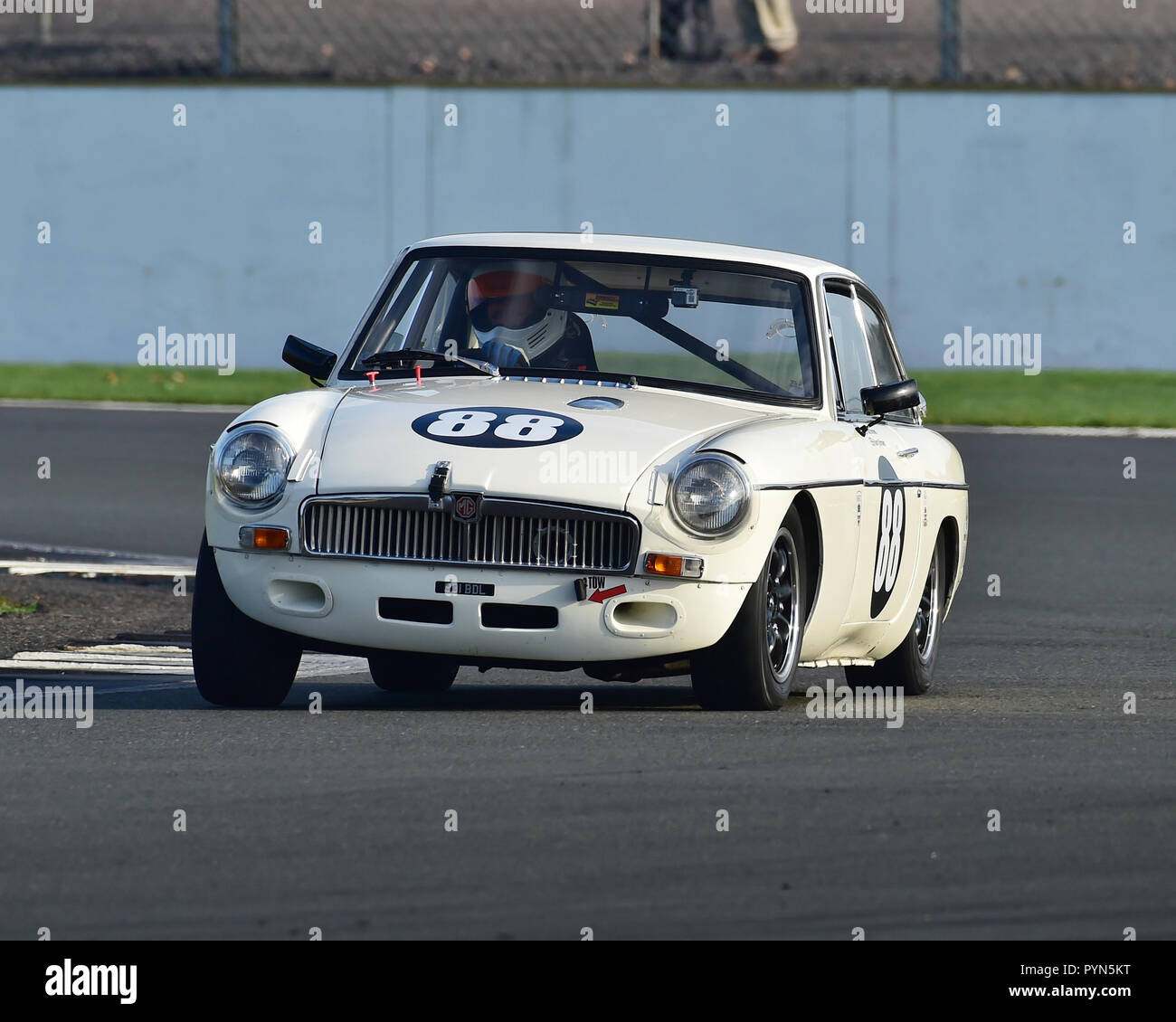 Paul Brown, MGB GT, Historic Road Sports, Silverstone Finals Historic Race Meeting, Silverstone, October 2018, cars, Classic Racing Cars, Historic Rac Stock Photo