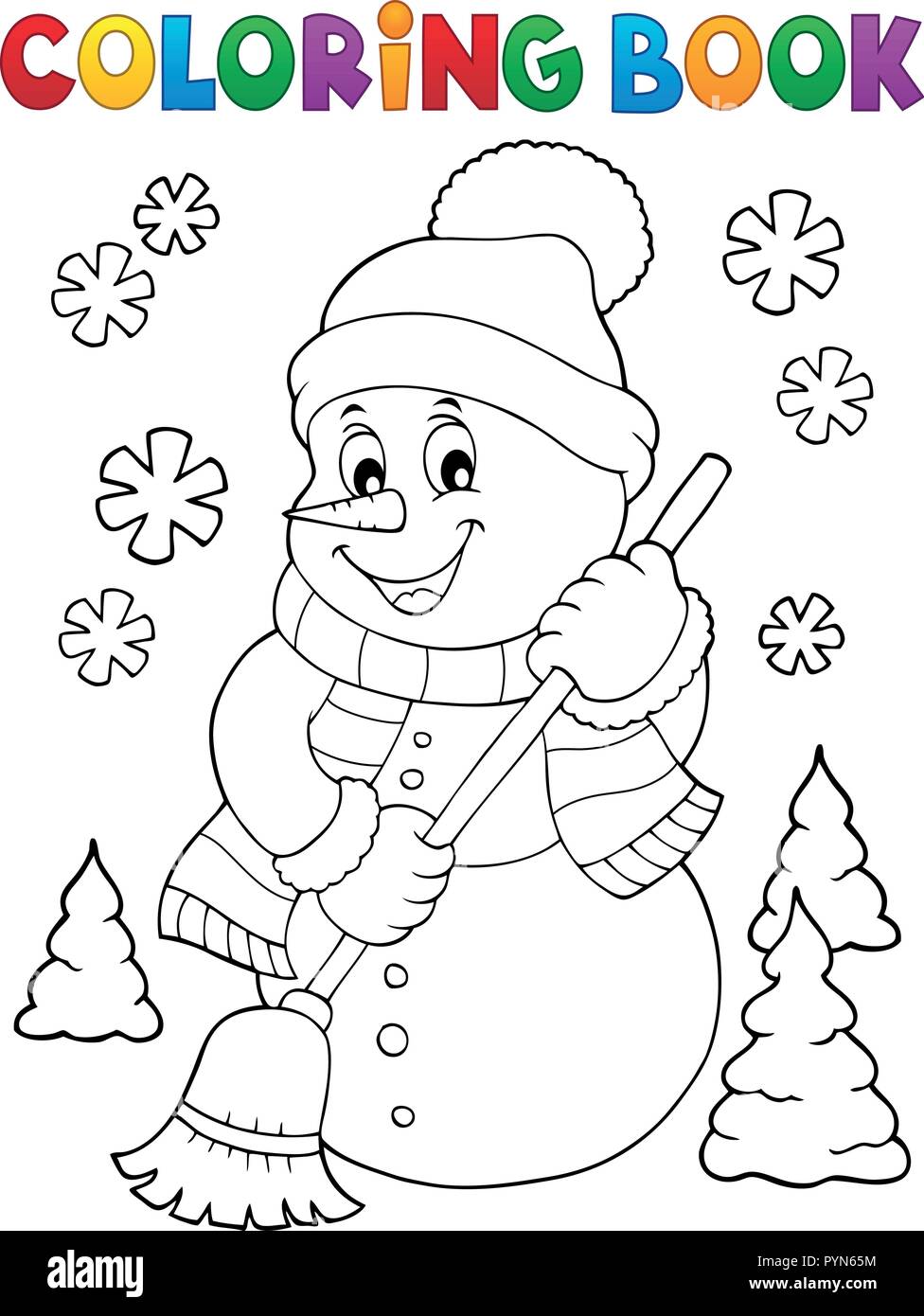 Coloring book snowman topic 5 - eps10 vector illustration Stock Vector ...