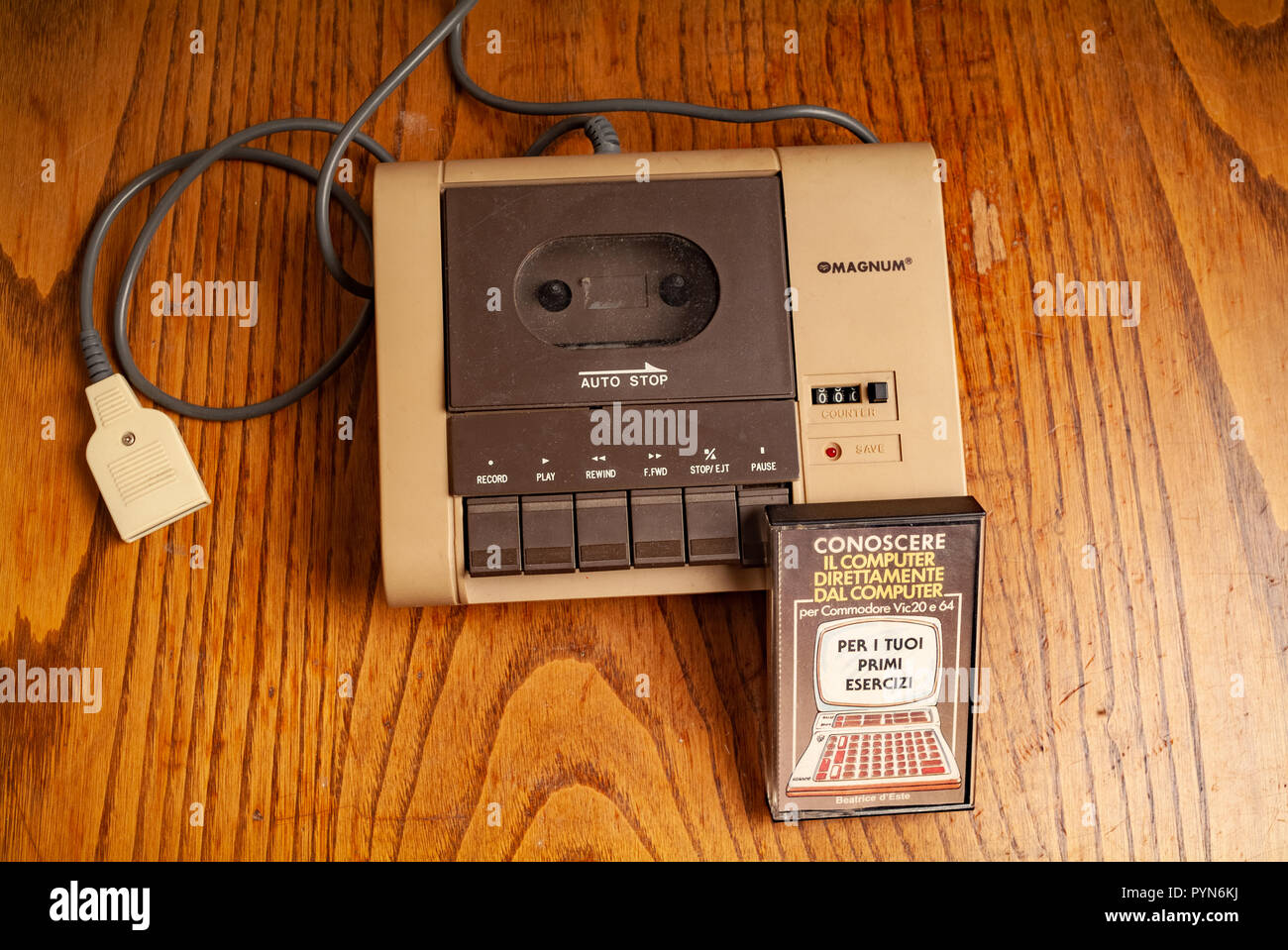 Commodore 64 1980s tape cassette reader Stock Photo