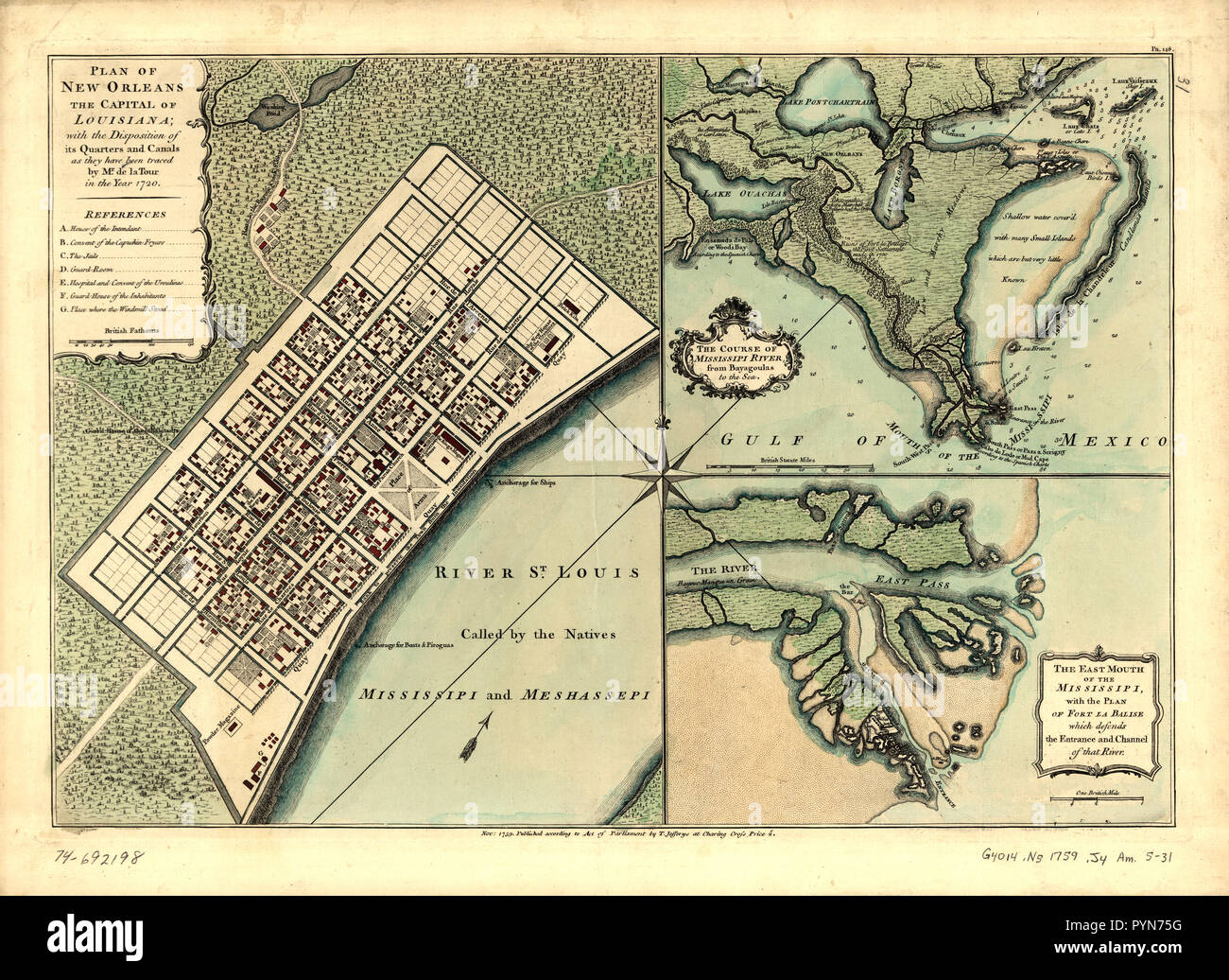 Historical new orleans map hi-res stock photography and images - Alamy