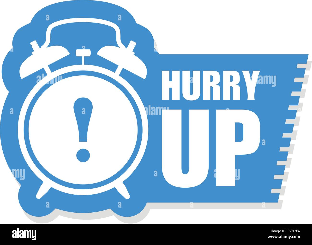 Hurry up sticker or label - sale ringing alarm clock Stock Vector