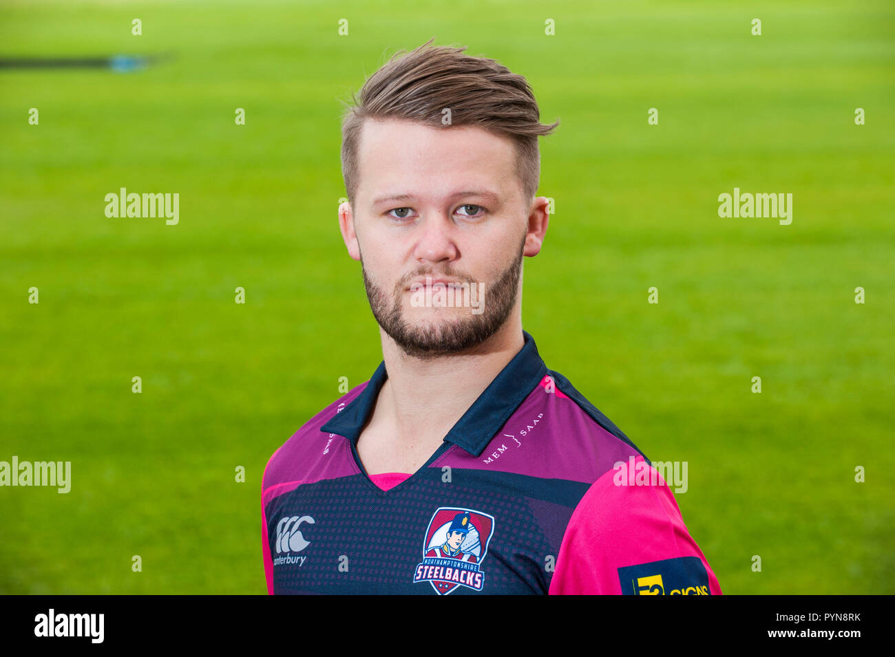 English cricketer, Ben Duckett who plays for Northamptonshire. © Lucy Young 2018 07799118984 lucyyounguk@gmail.com www.lucyyoungphotos.co.uk Stock Photo