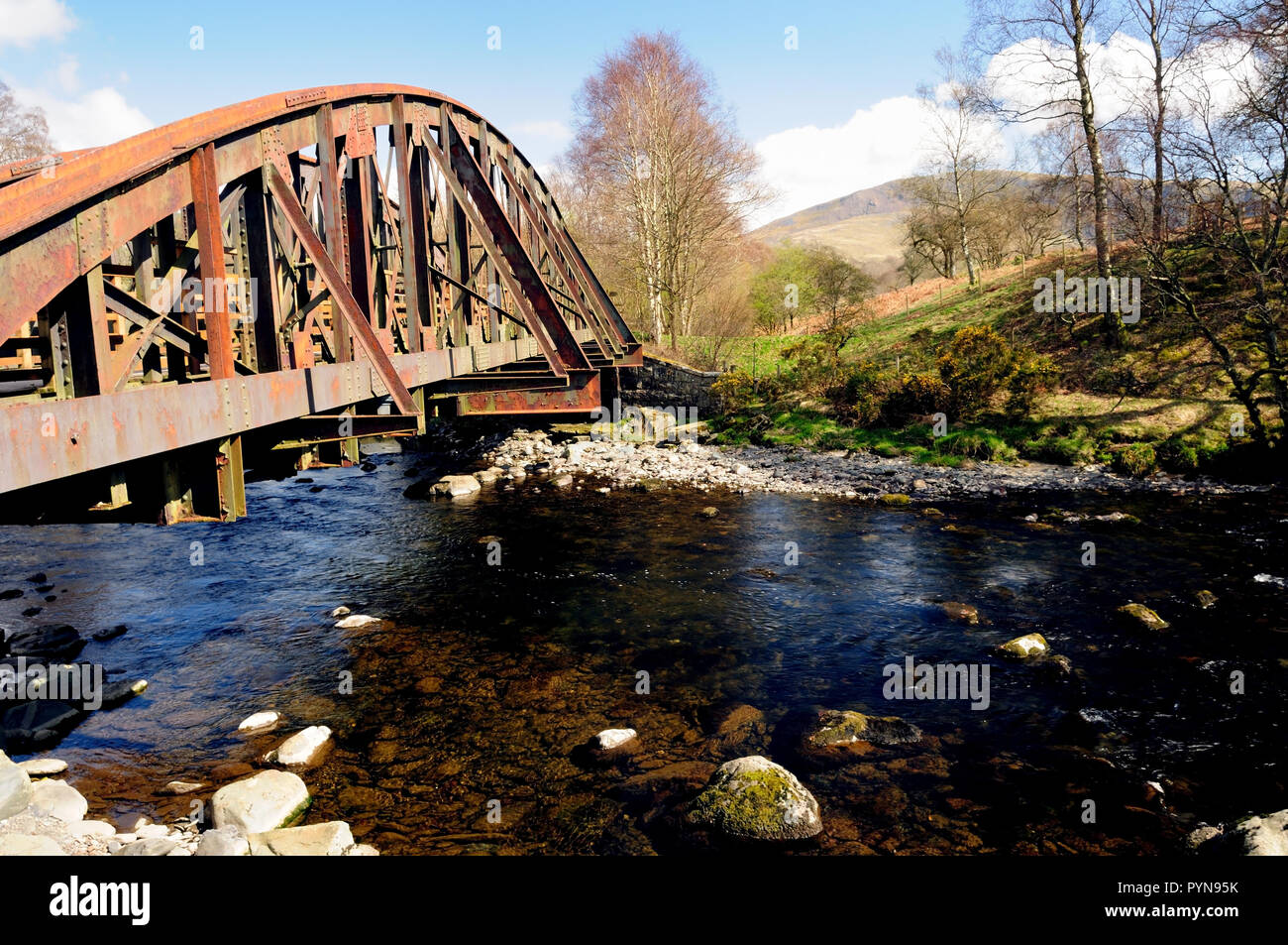 Former railway bridge over the River Greta near Keswick, as seen in