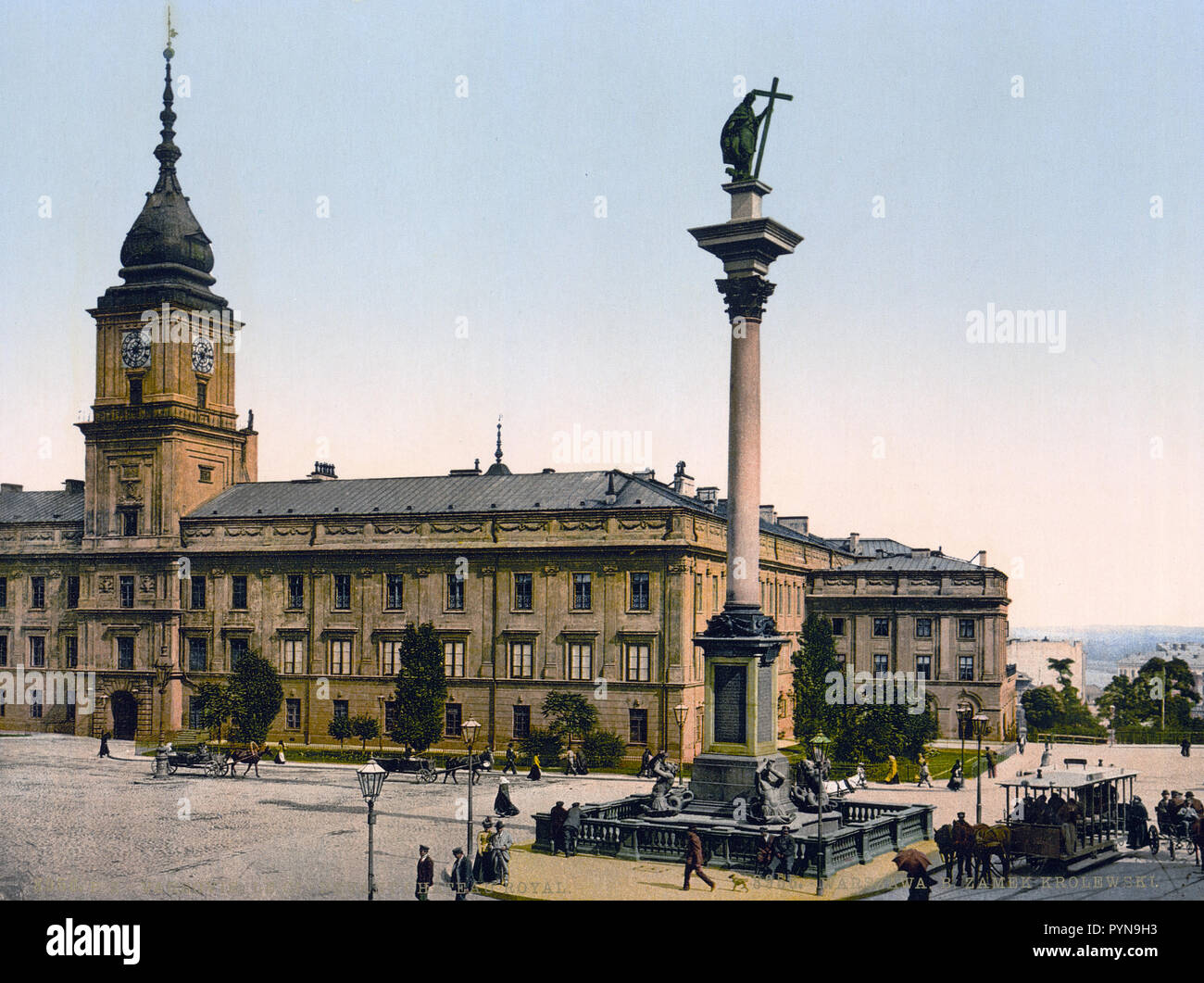 The Late Royal Castle, Warsaw, Russia (i.e. Warsaw, Poland) ca. 1890-1900 Stock Photo