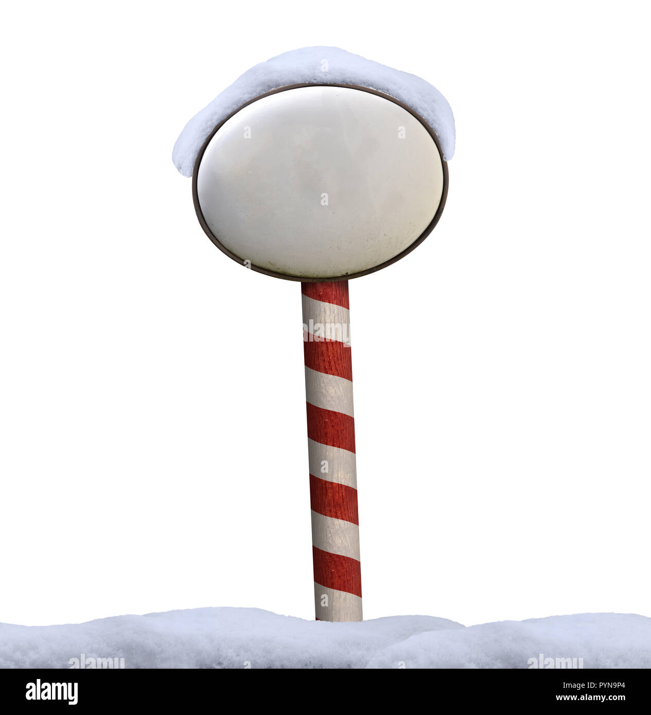 north pole shield christmas snow winter isolated Stock Photo