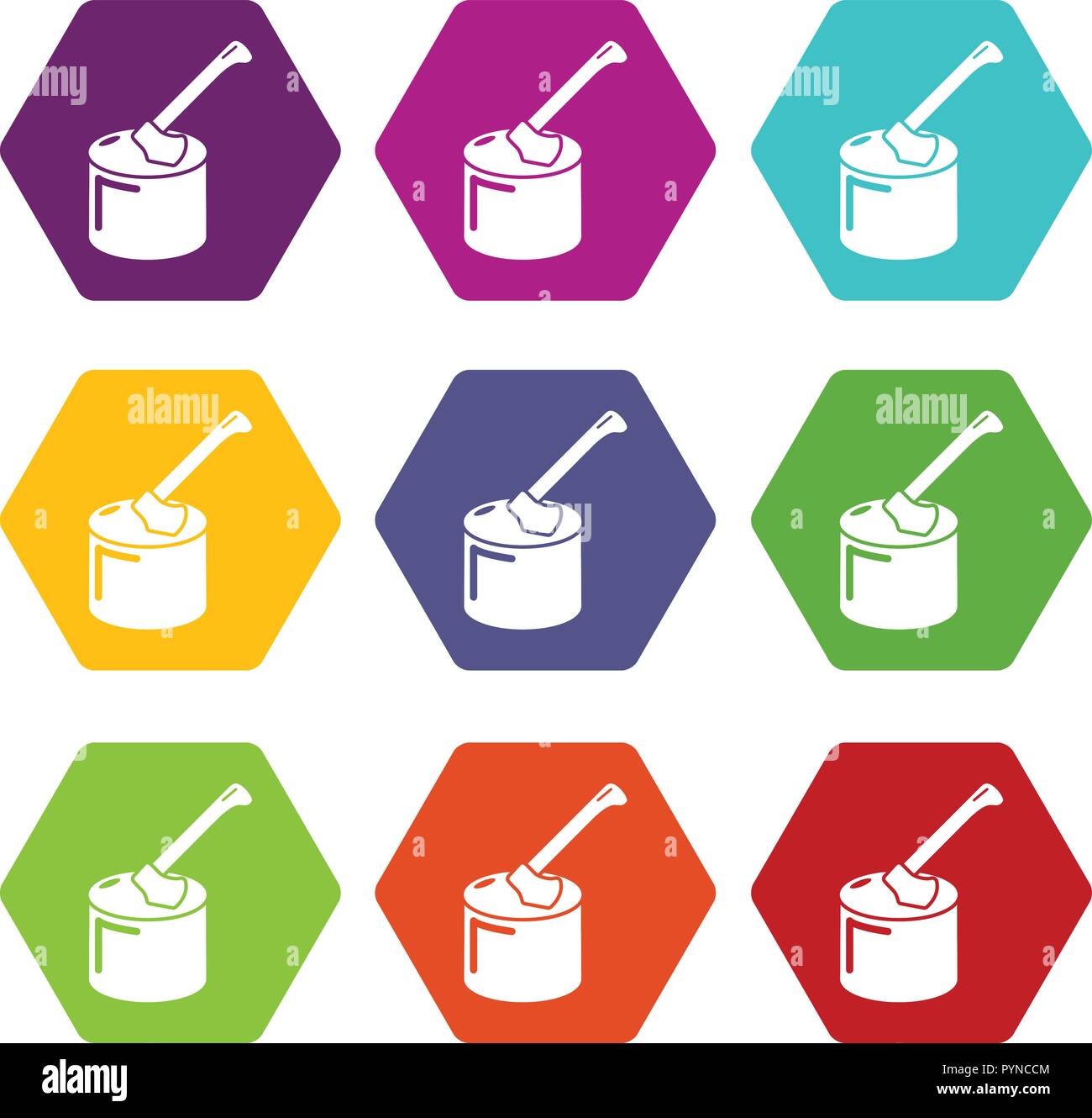 Axe in wood icons set 9 vector Stock Vector Image & Art - Alamy