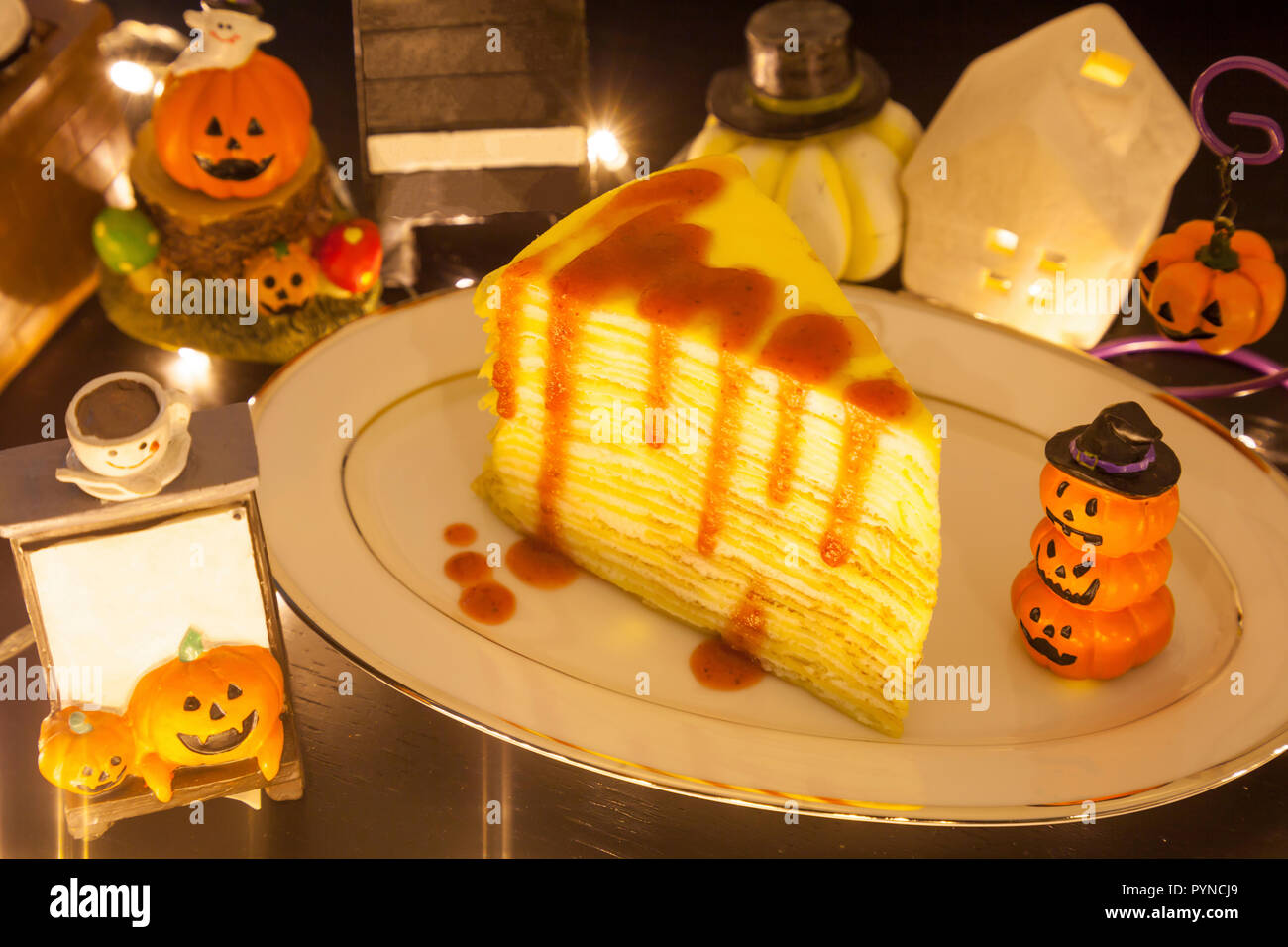 Fresh Delicious Sweet Food Dessert Strawberry Crepe Cake Decorated
