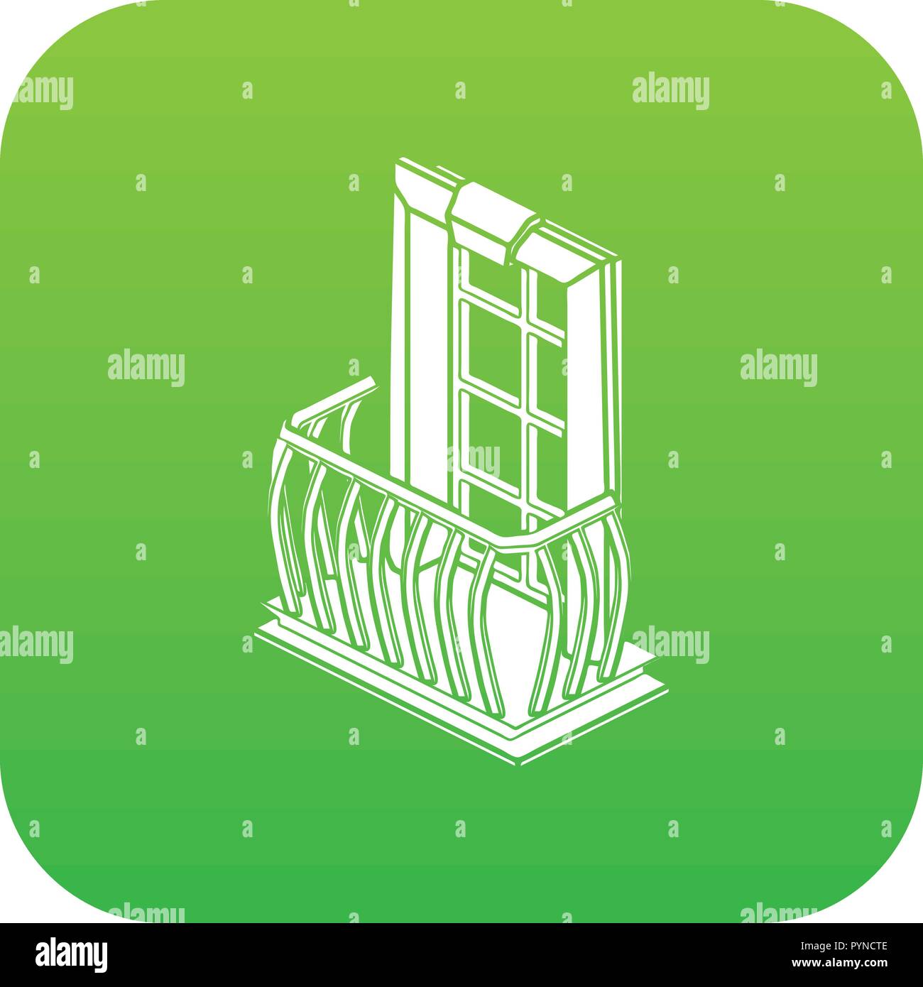Retro balcony icon green vector Stock Vector Image & Art - Alamy