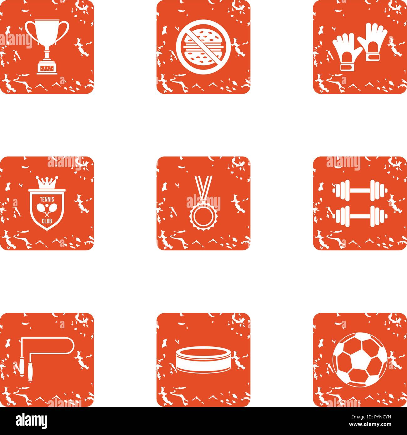 Sentence icons set, grunge style Stock Vector